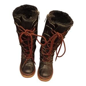 Pajar Unisex Kids Tall Black Waterproof Pull On Lace Fleece Seam Sealed Size 13